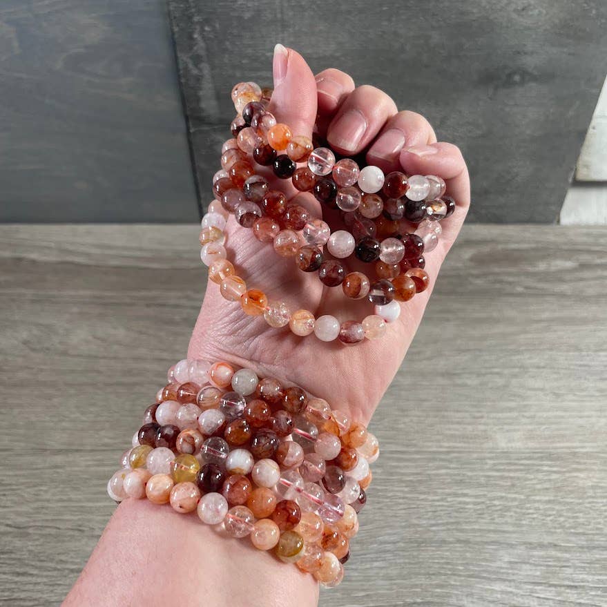 Healing Crystal Bracelets 6mm round beads stackable boho coastal gemstone jewelry