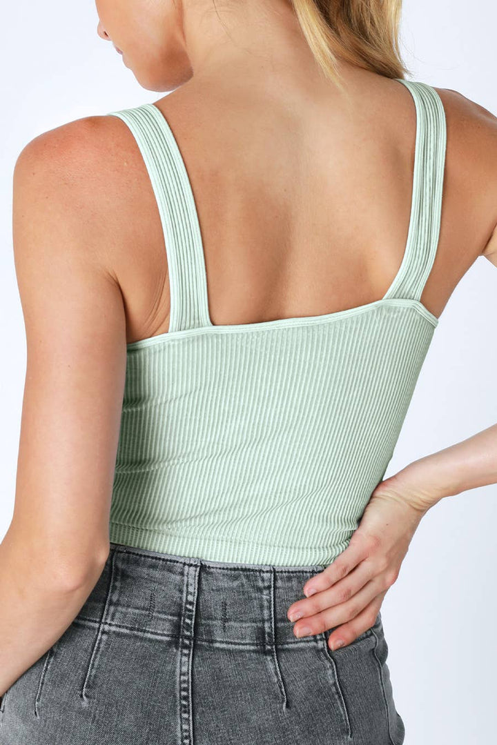 Vintage V-Neck Crop Top - One Size