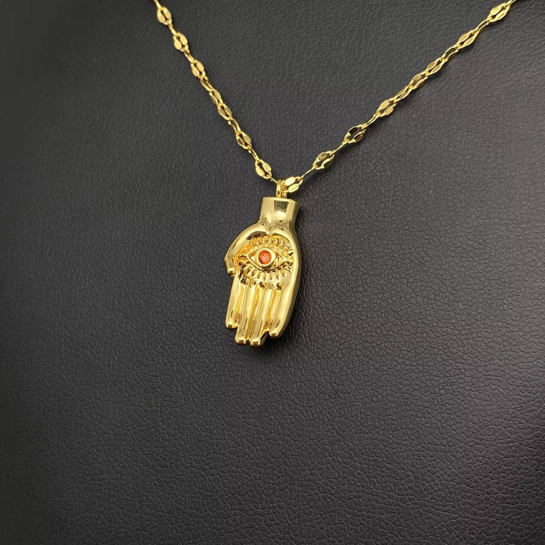Hamsa | Hand of Fatima 18K Gold Plated Necklace