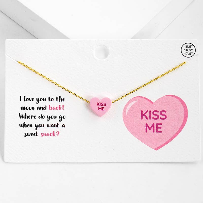 Gold Dipped Heart Candy Necklace layered in warm coastal boho style