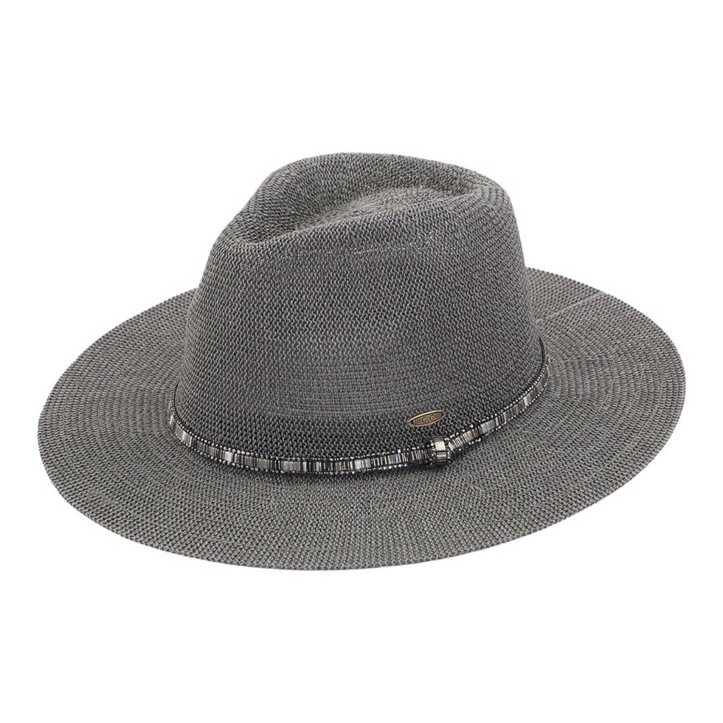 Sage Multi-Colored Thread Beaded Panama Hat for coastal boho summer style