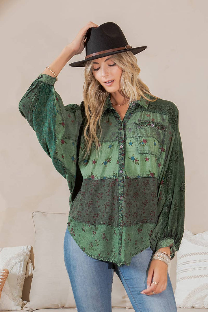 Long Sleeve Patchwork, Zodiac &amp; Constellation Design Top