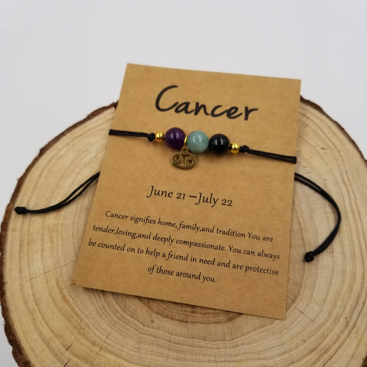 Chakra Zodiac Bracelet with charm and card for every soulful star sign