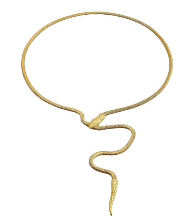Serpentine Snake Lariat - 18k Gold Necklace