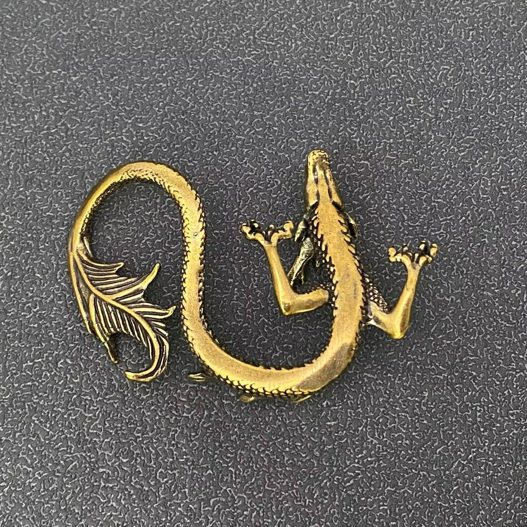 Brass Chinese Dragon Desktop Ornament for protection altar and feng shui decor