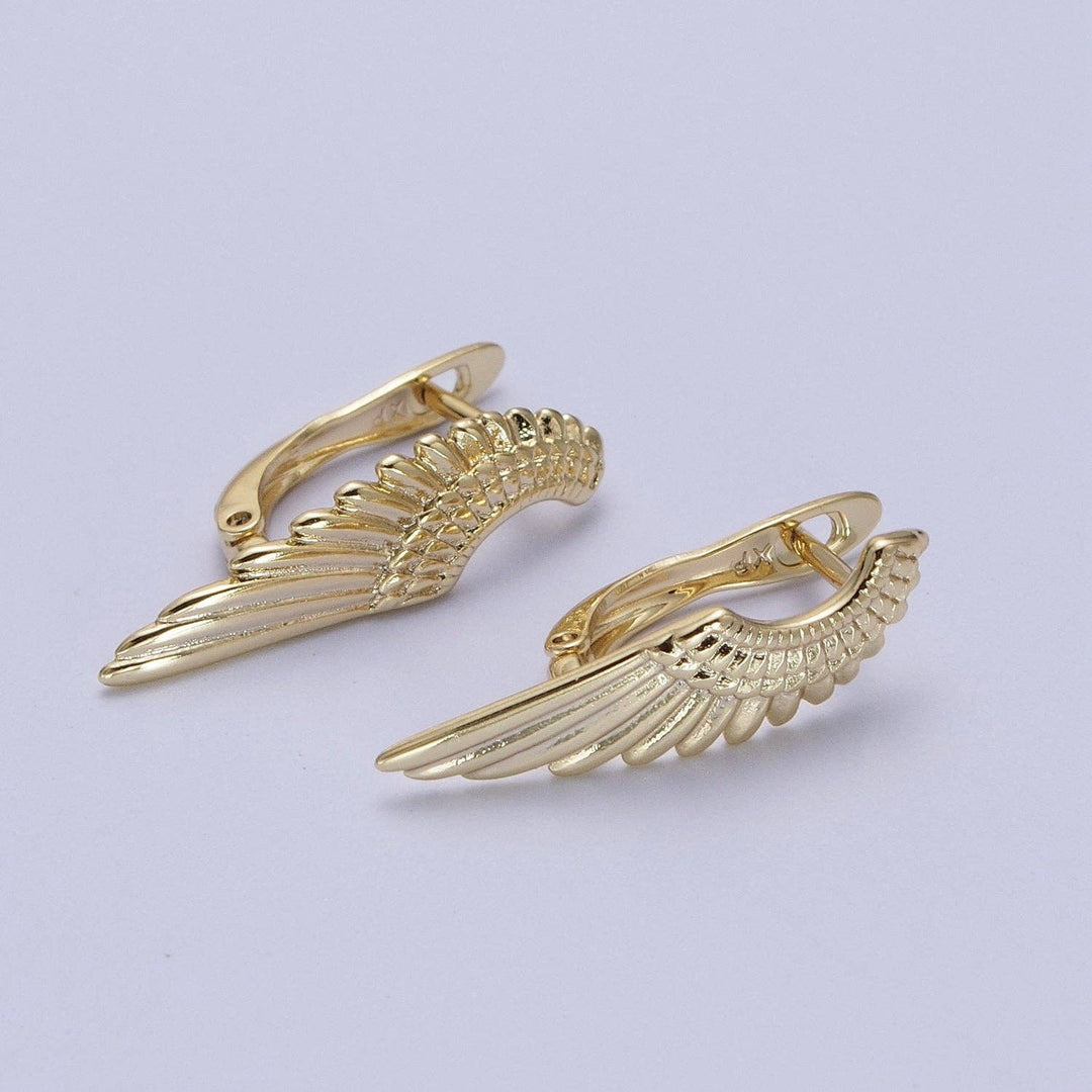 Gold Angel Wing Goddess Earrings handcrafted hoop jewelry for the free-spirited soul