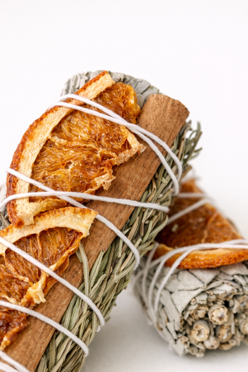 White Sage w/ Orange, Cinnamon &amp; Rosemary Smudge Sticks