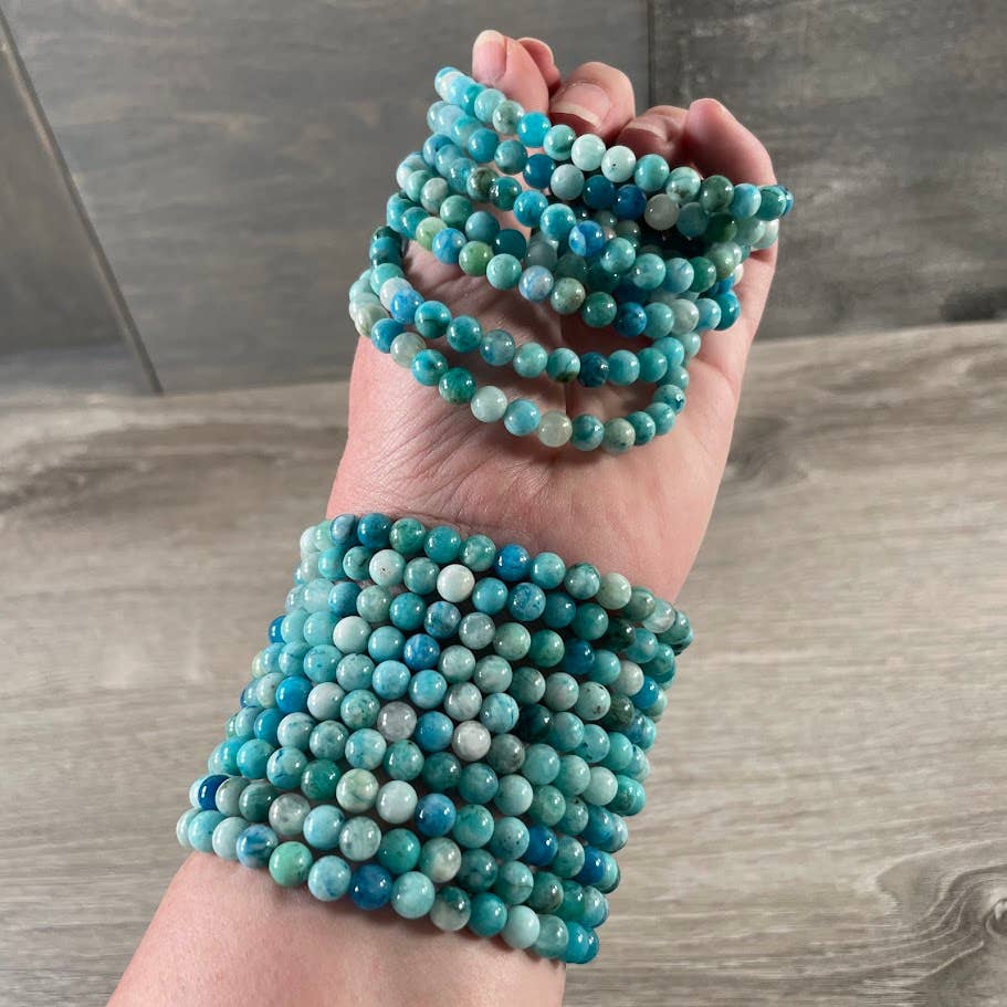 Healing Crystal Bracelets 6mm Round stackable stretch gemstone boho coastal spiritual jewelry