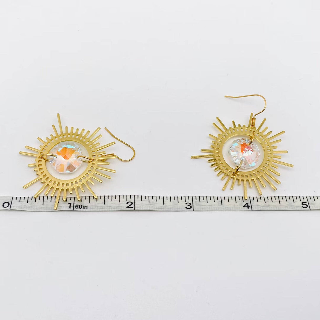 Dazzling Golden Sun Earrings