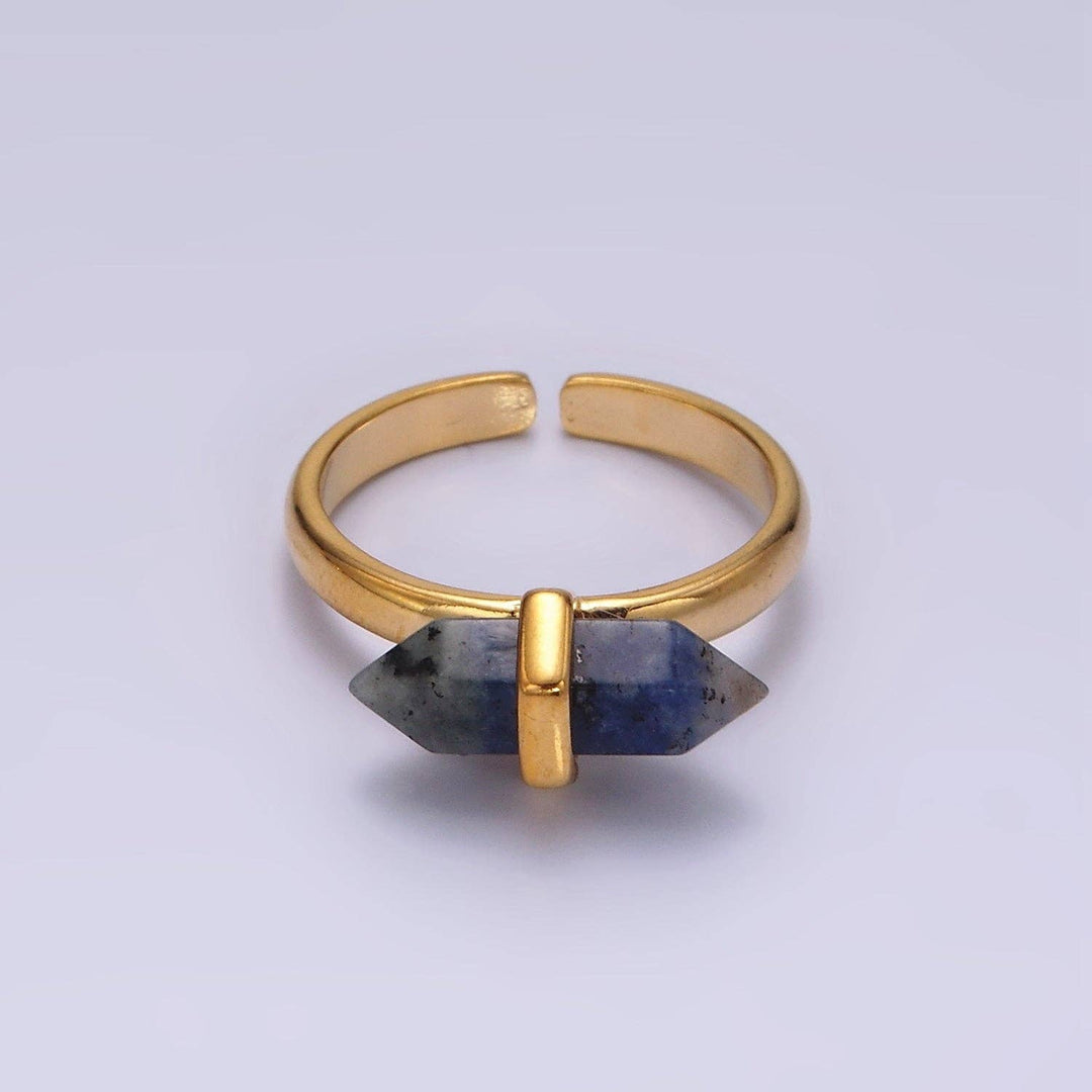 Gemstone Wand Ring 14K Gold Filled with healing crystal boho coastal style