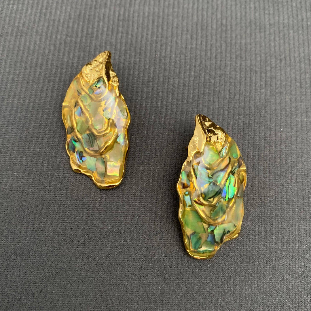Oyster Shell 18K Gold Plated Earrings