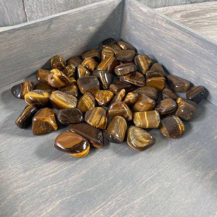 Tiger Eye Tumbled Stones Medium Size 1 LB bulk wholesale for crystal healing