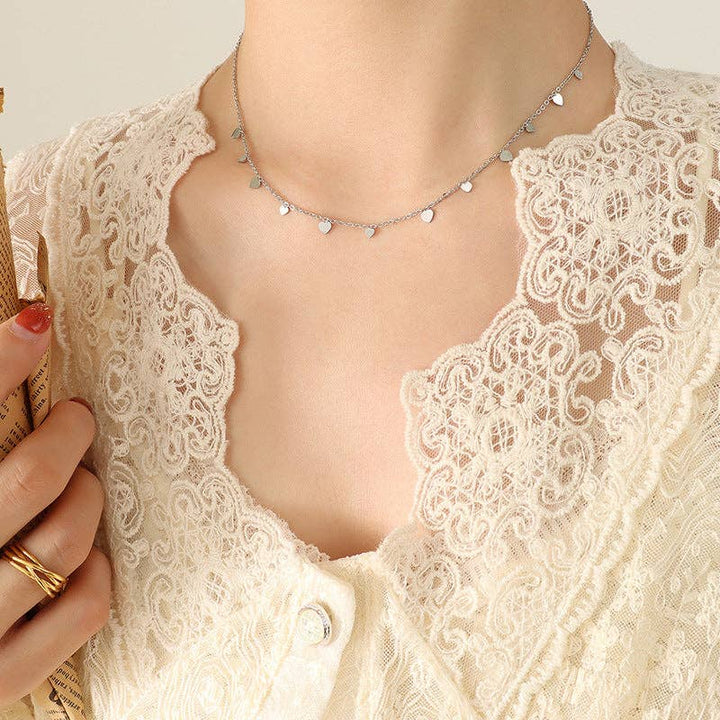 Evil Eye Star Leaf Charm Necklace