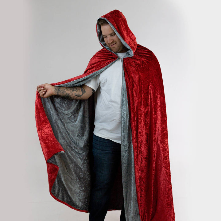 Reversible Hooded Cloak - 56" Long | Double-Sided Cape