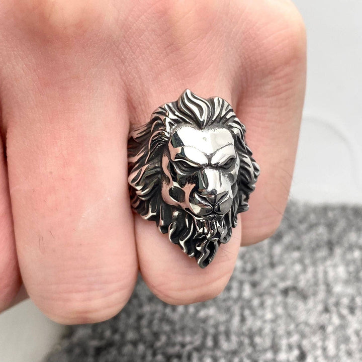Stainless Steel Lion Head Ring