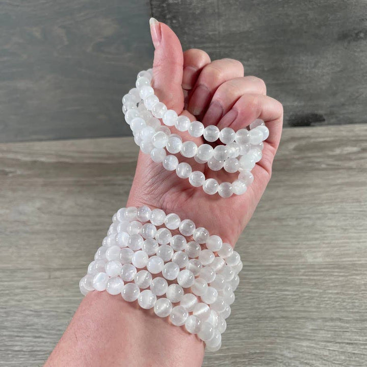 Healing Crystal Bracelets 8mm round beaded stretch stackable boho gemstone jewelry