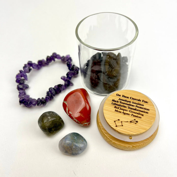 Zodiac Crystal Kit stretch bracelet with healing gemstones for your cosmic coastal soul