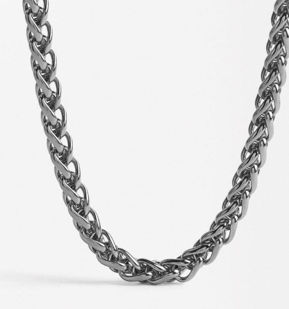 Rope Spiga Necklace Stainless Steel  14K Gold. Waterproof