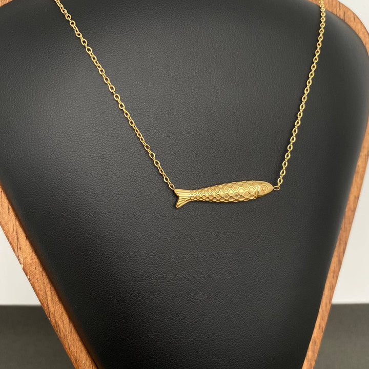 Fish Charm 18K Gold Plated Stainless Steel Necklace