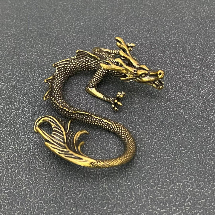 Brass Chinese Dragon Desktop Ornament for protection altar decor and feng shui