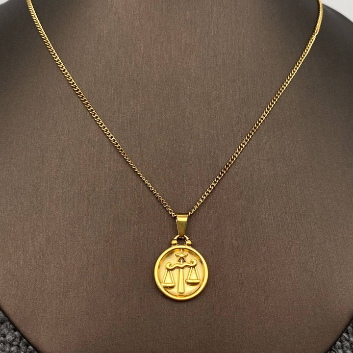 Coin Zodiac 18K Gold Plated SS Necklace