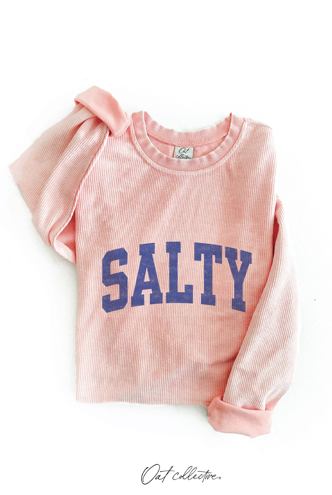 SALTY Thermal Vintage Pullover oversized mineral wash sweatshirt for coastal boho style