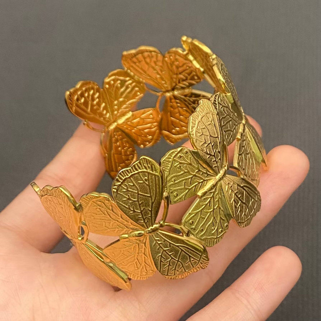 18K Gold Plated SS Butterfly Cuff Bracelet