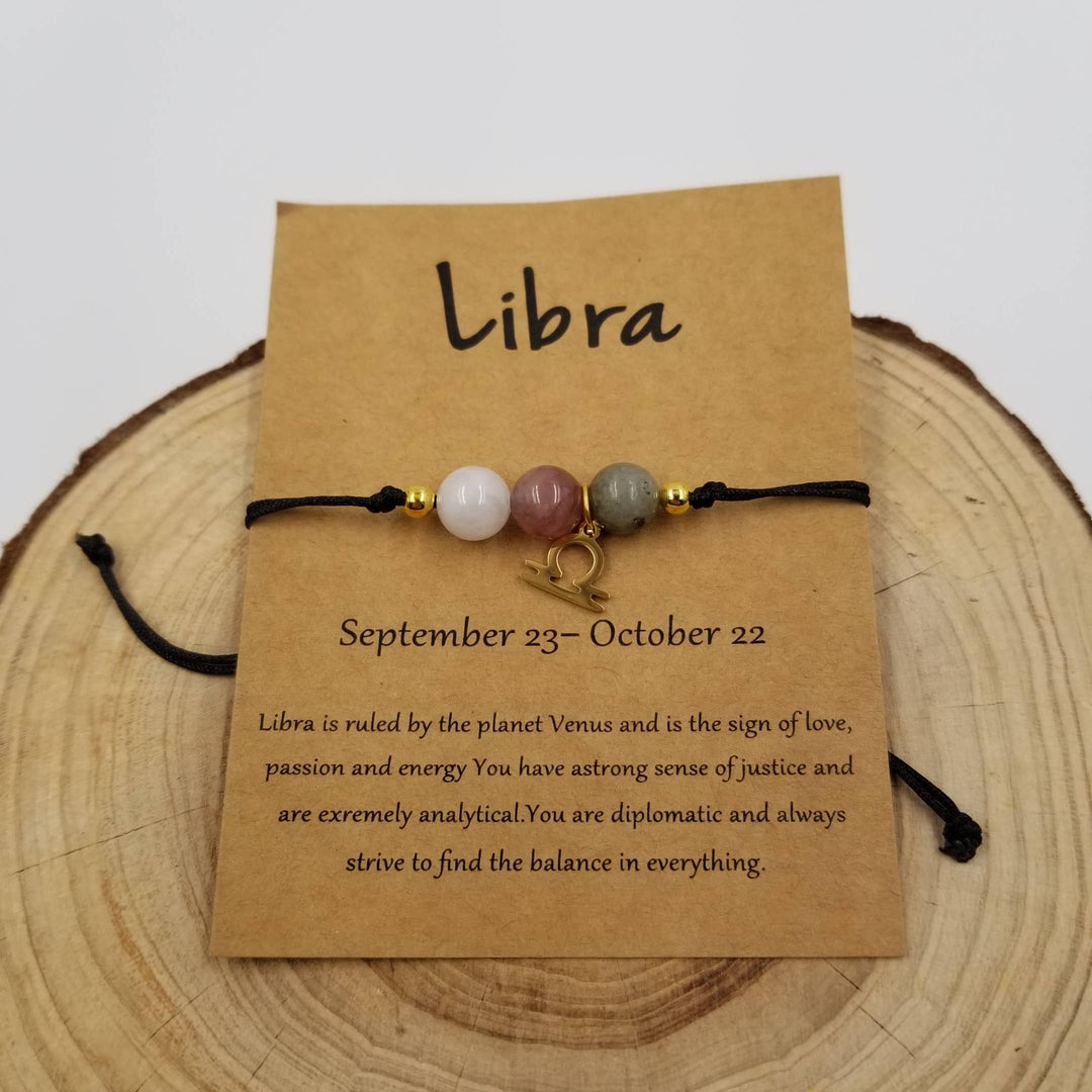 Chakra Zodiac Bracelet with charm and card for every cosmic soul