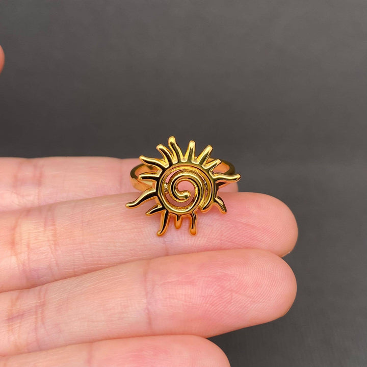 Vortex Sun 18K Gold Plated SS Ring