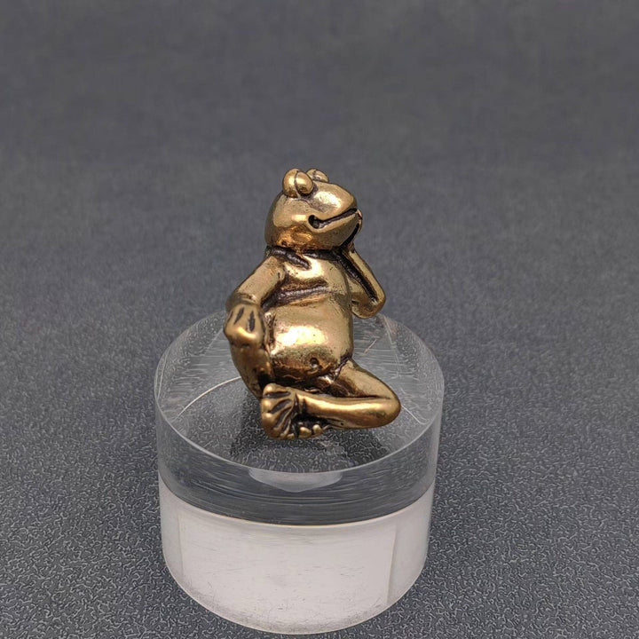 Brass Side-Lying Frog Desktop Ornaments Decorations