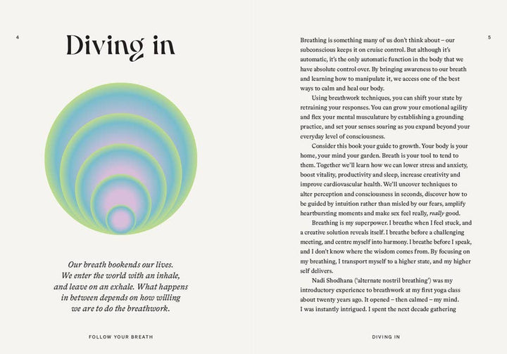 Follow Your Breath breathwork paperback book for meditation and mindful self-care