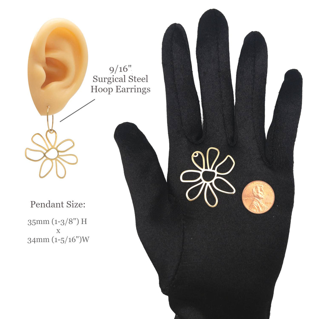 Daisy Earrings April Birth Flower hypoallergenic jewelry for the free-spirited coastal soul
