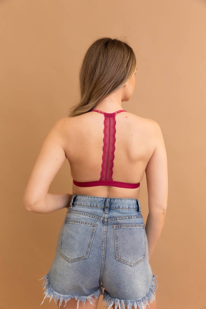 Chic Lace Bralette | Delicate T-Strap Design