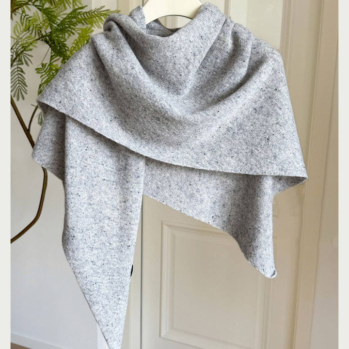 Thick Knit Triangle Wool Shawl