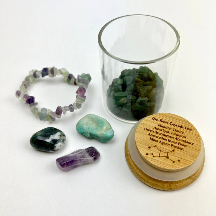 Zodiac Crystal Kit stretch bracelet with healing gemstones for your cosmic sign