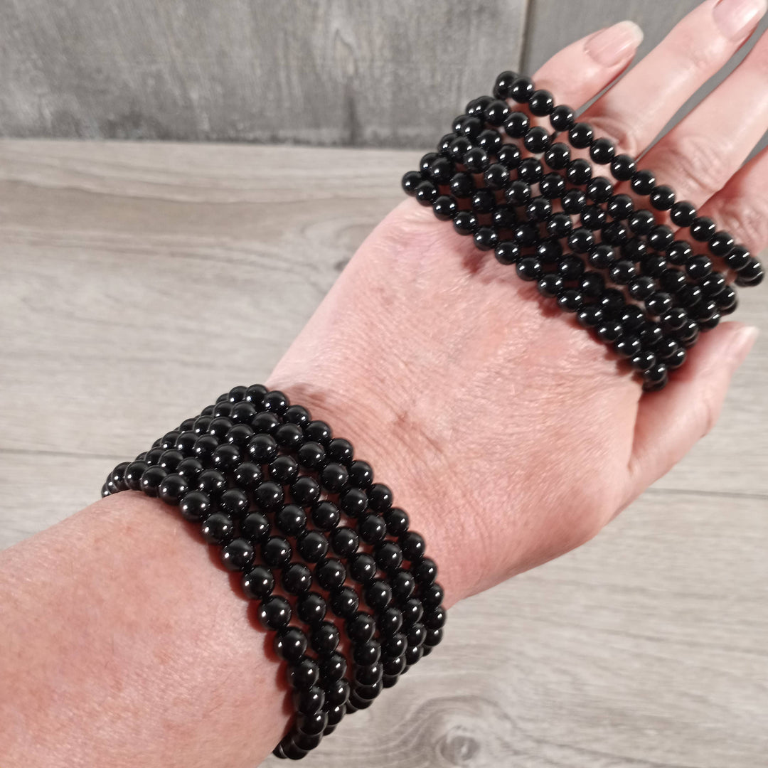 Healing crystal bracelets 6mm round natural gemstone boho coastal spiritual jewelry
