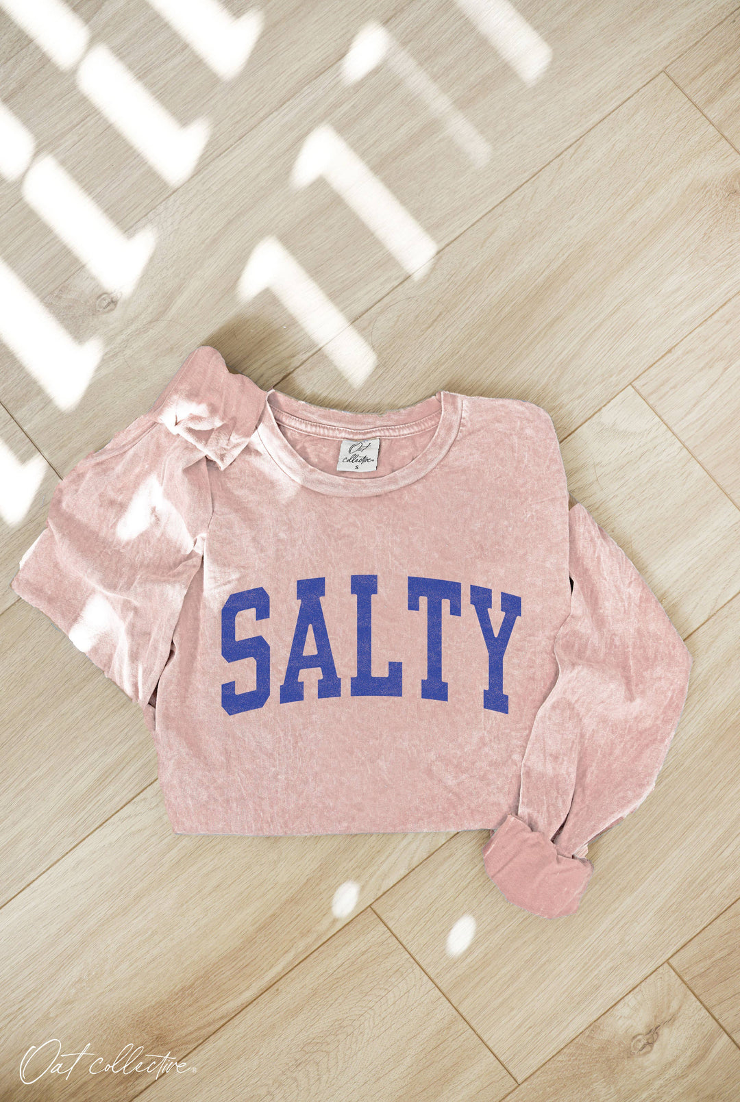SALTY Mineral Washed Long Sleeve Graphic tee in relaxed boho coastal style