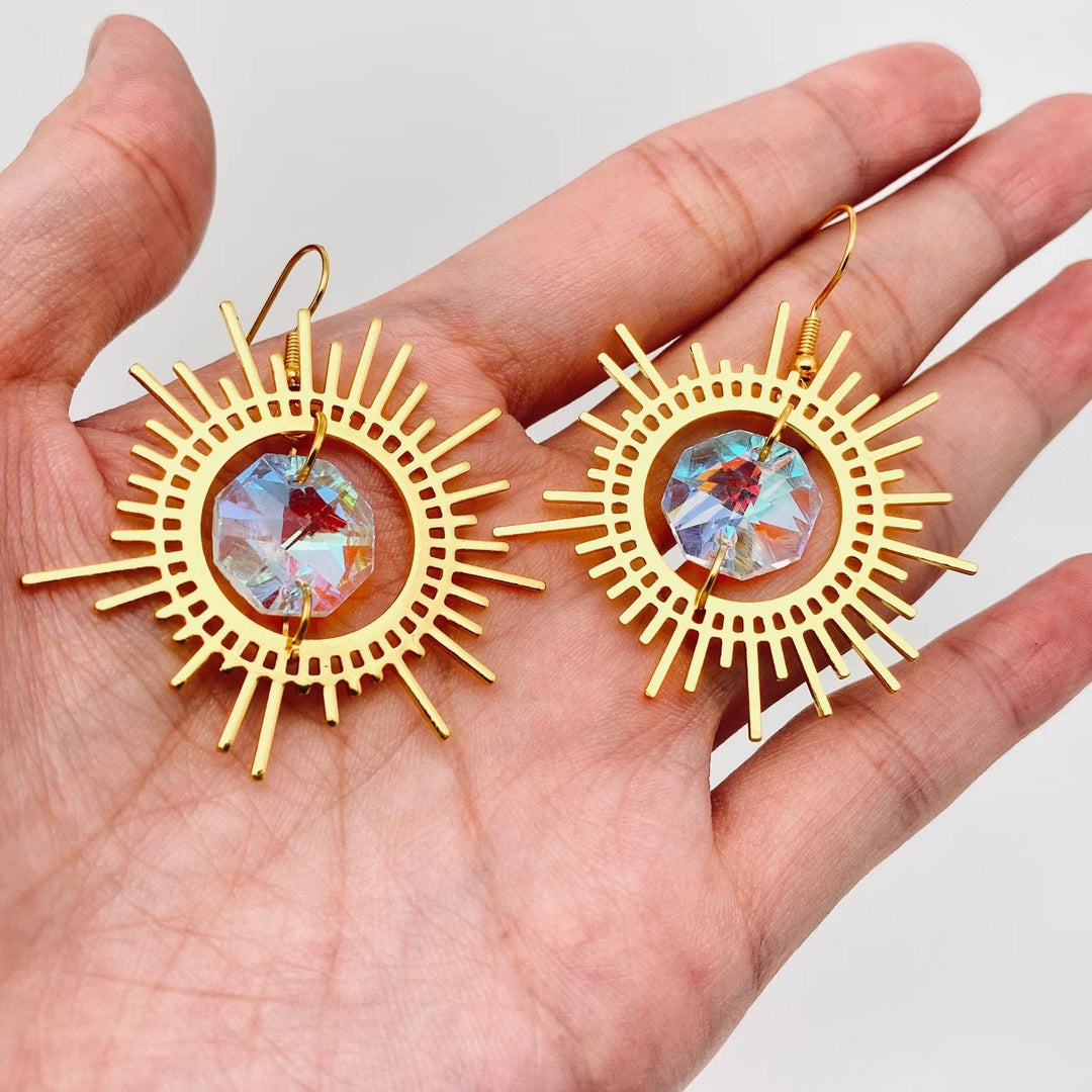Dazzling Golden Sun Earrings