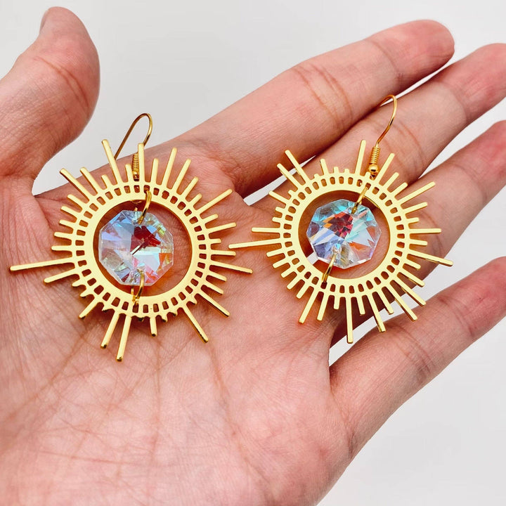 Dazzling Golden Sun Earrings