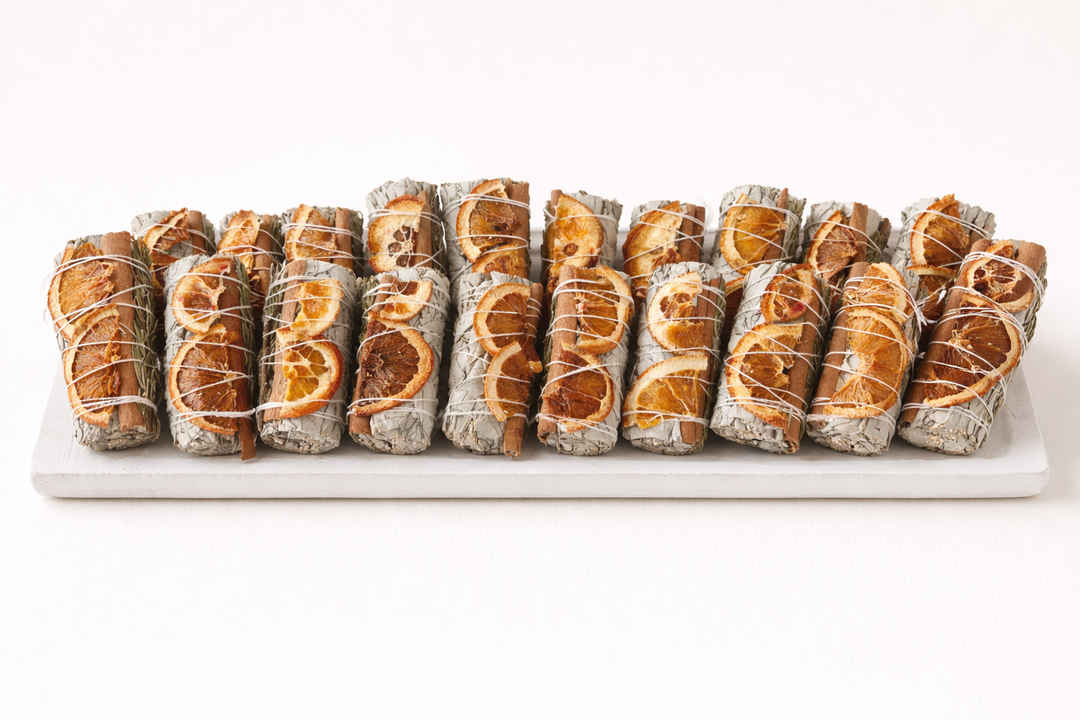 White Sage w/ Orange, Cinnamon &amp; Rosemary Smudge Sticks