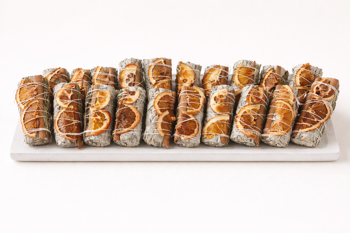 White Sage w/ Orange, Cinnamon &amp; Rosemary Smudge Sticks