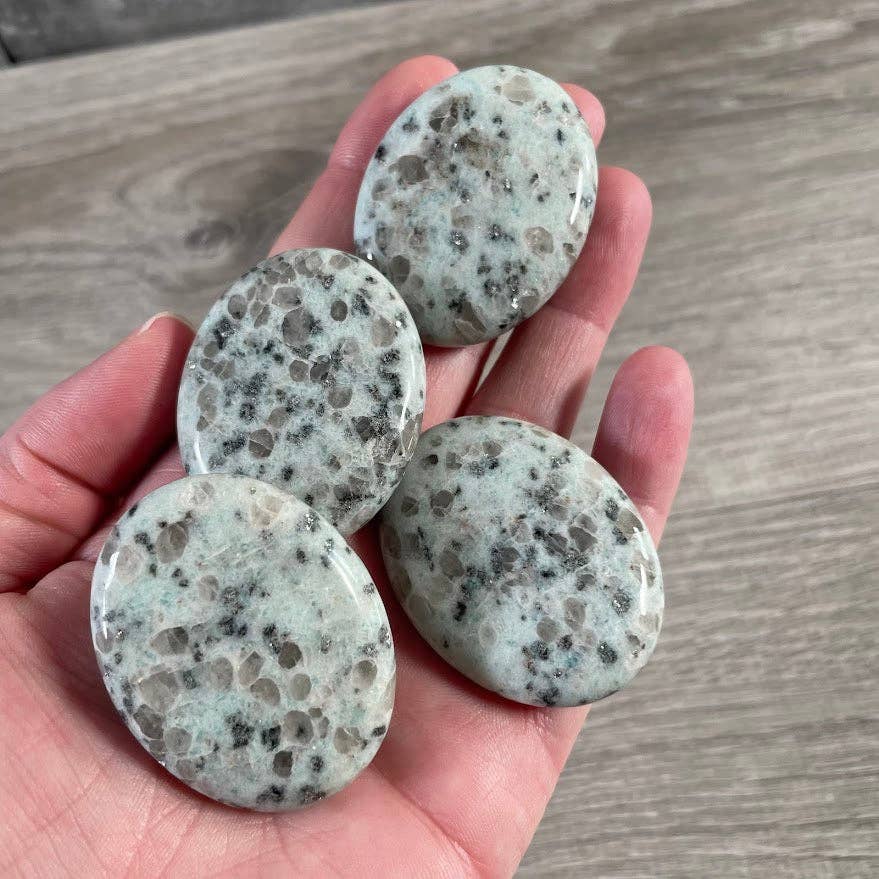 Gemstone Palm Stones 45mm for grounding meditation and coastal holistic healing energy