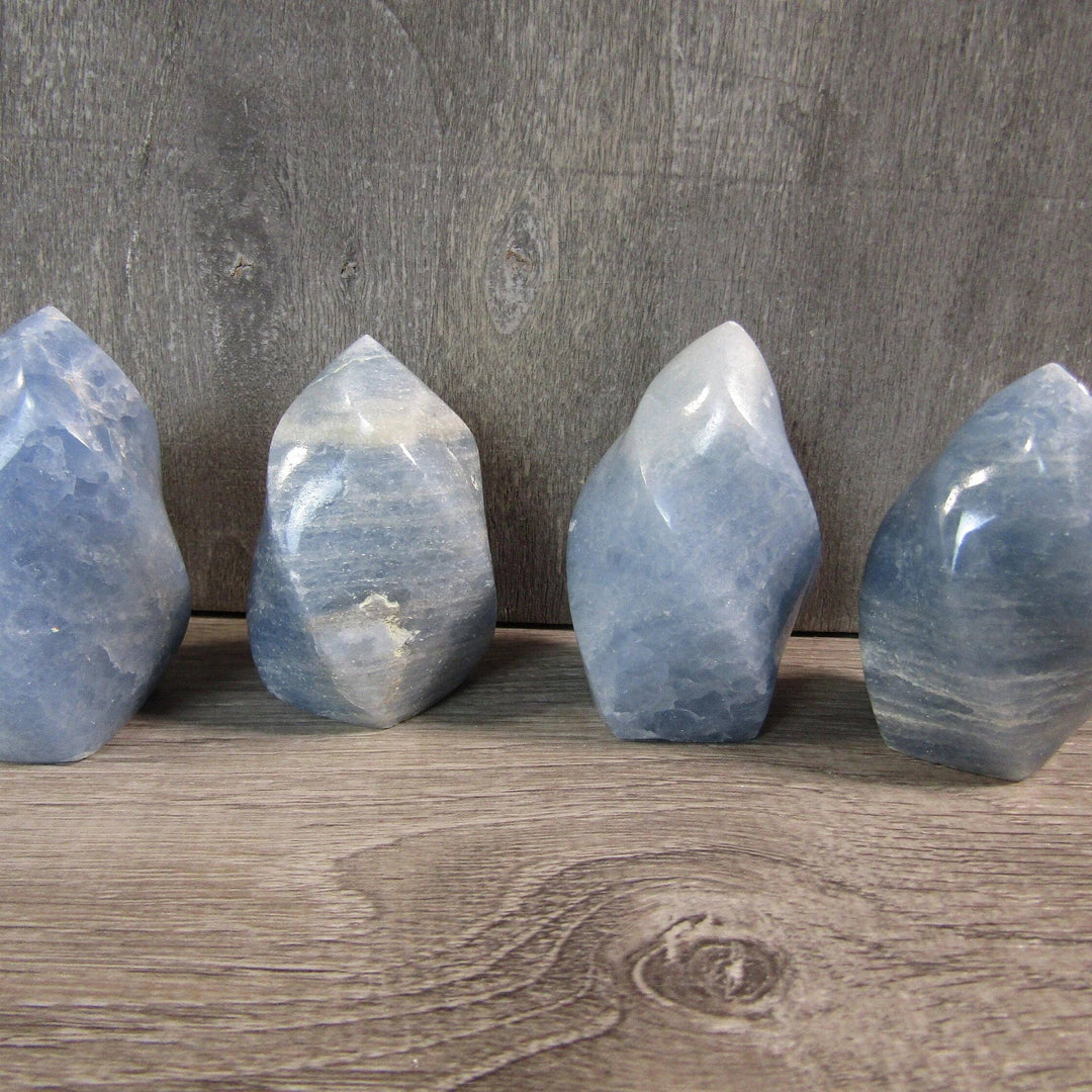 Blue Calcite Flame - Polished Crystal
