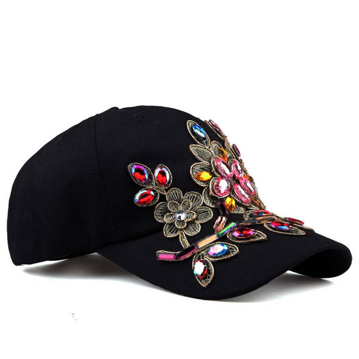 Denim Rhinestone Baseball Cap