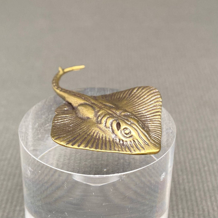 Brass Devil Ray Desktop Ornament handcrafted boho coastal decor for spiritual home altars