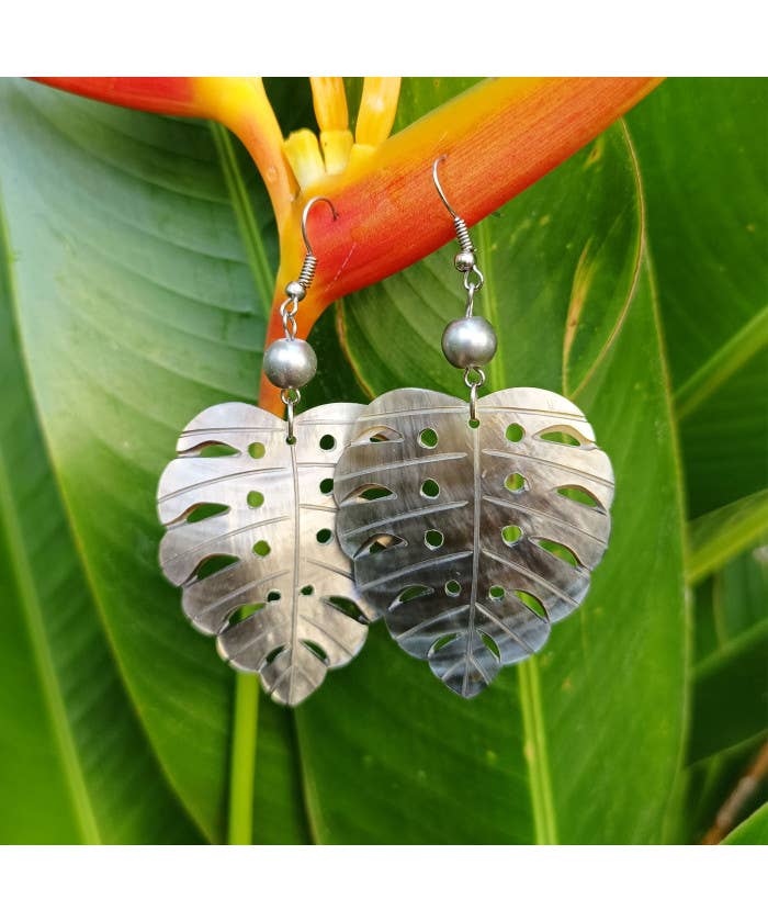 Monstera Leaf Earrings