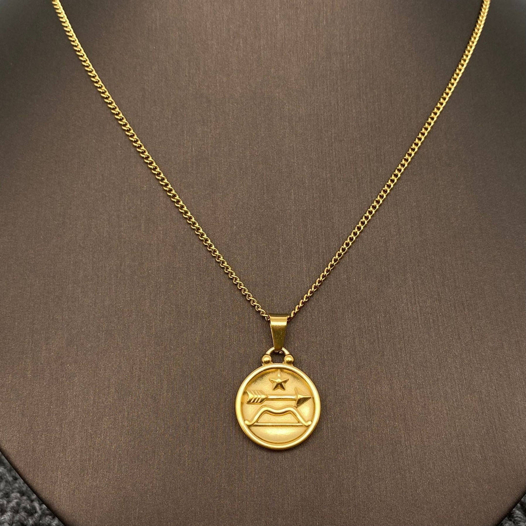 Coin Zodiac 18K Gold Plated SS Necklace