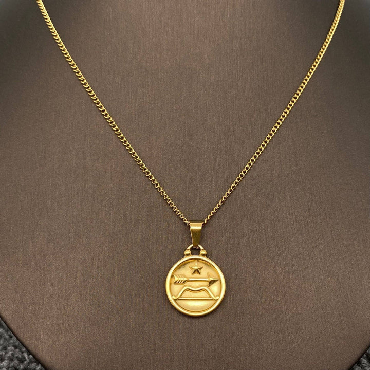 Coin Zodiac 18K Gold Plated SS Necklace