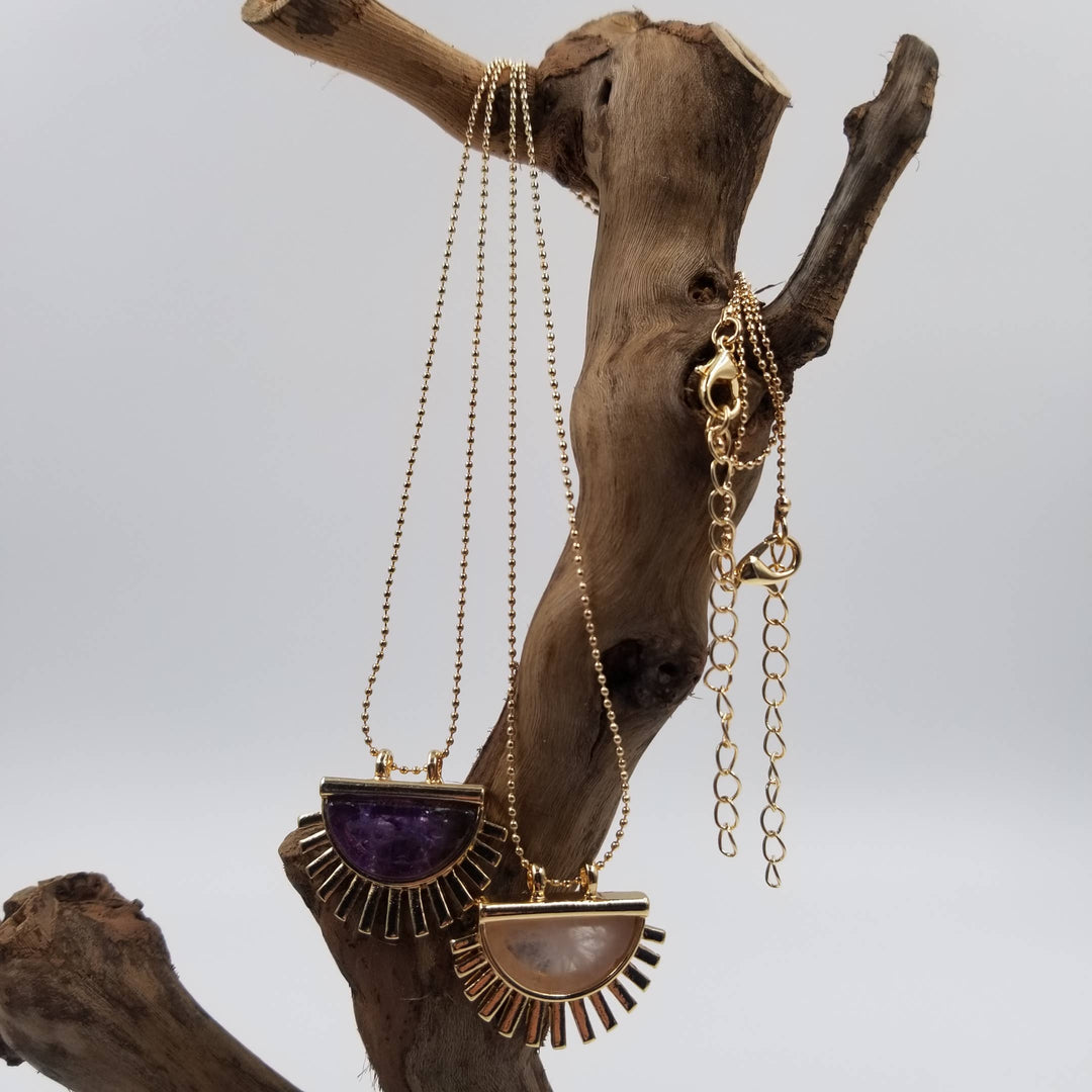 Demi Crescent With Crystal Necklace