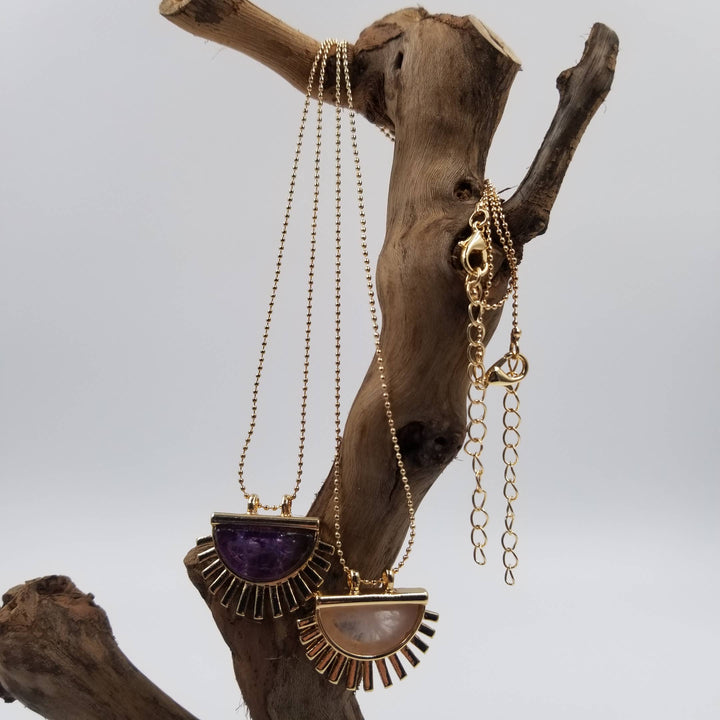 Demi Crescent With Crystal Necklace